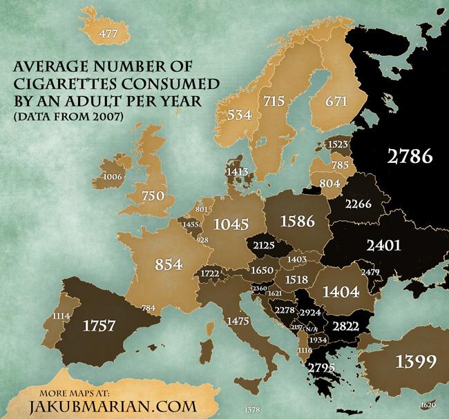 Потребление сигарет в Молдове выше, чем в других странах Европы