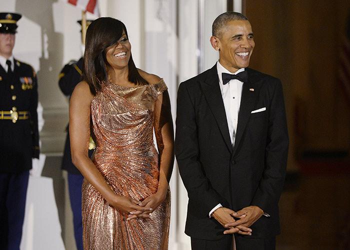 Michelle Obama a făcut senzaţie la ultimul dineu de stat de la Casa Albă