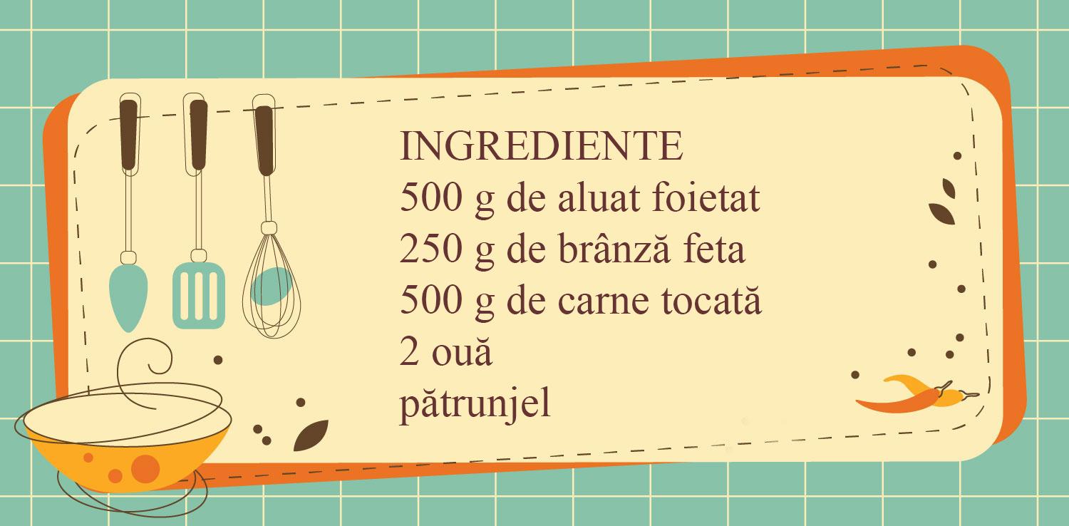 Tartă foietată cu carne tocată și brânză feta