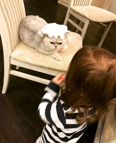 Муж Ксении Бородиной сравнил дочь с котом