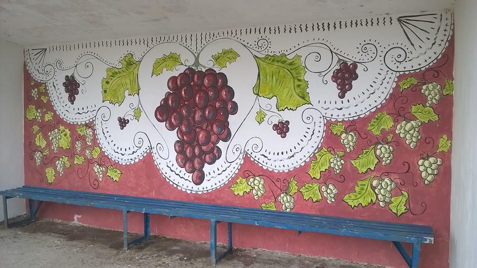 După stațiile de autobuz, un tânăr vrea să picteze liceul și biblioteca din satul Costești