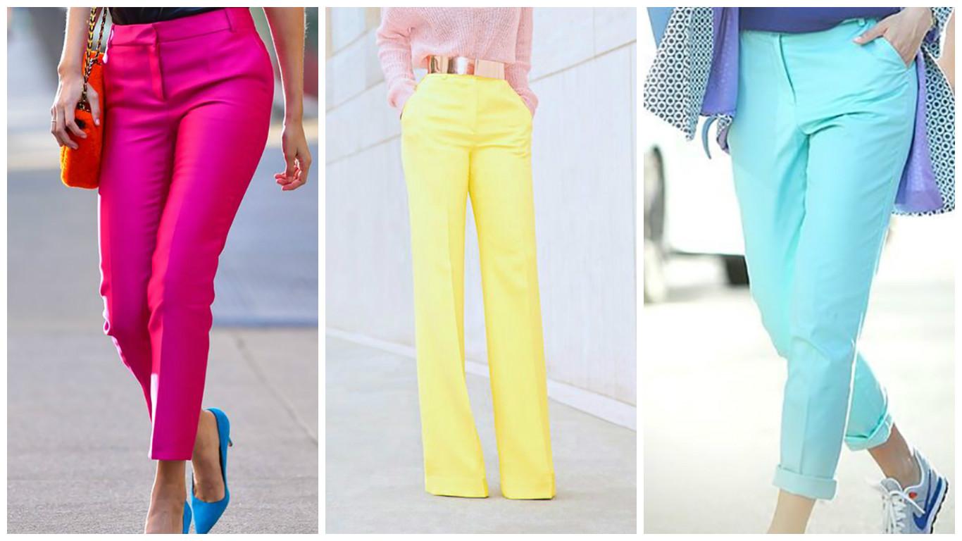 С чем носить цветные брюки: 17 вдохновляющих элегантных образов