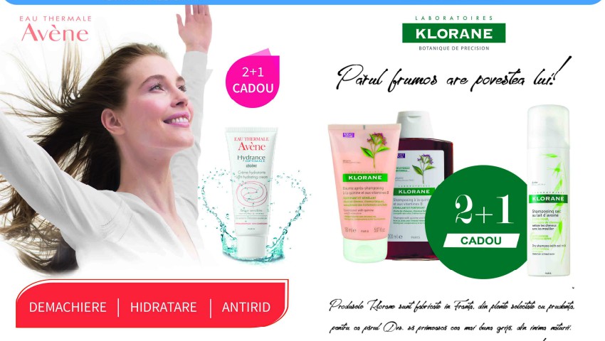 Grăbește-te! Super ofertă: iată cum poți să primești cadou șamponul uscat Klorane sau crema hidratantă Avene!