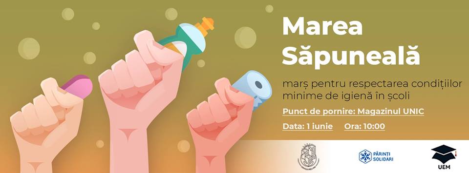 Pe 1 iunie se anunță Marea Săpuneală - marș pentru igienă mai bună în școli