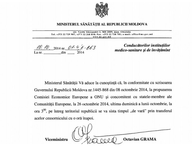Молдова переходит на "зимнее время"