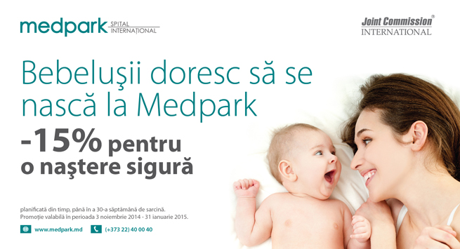 "Bebelușii doresc să se nască la Medpark", în condiţii avantajoase -15% pentru o naștere sigură