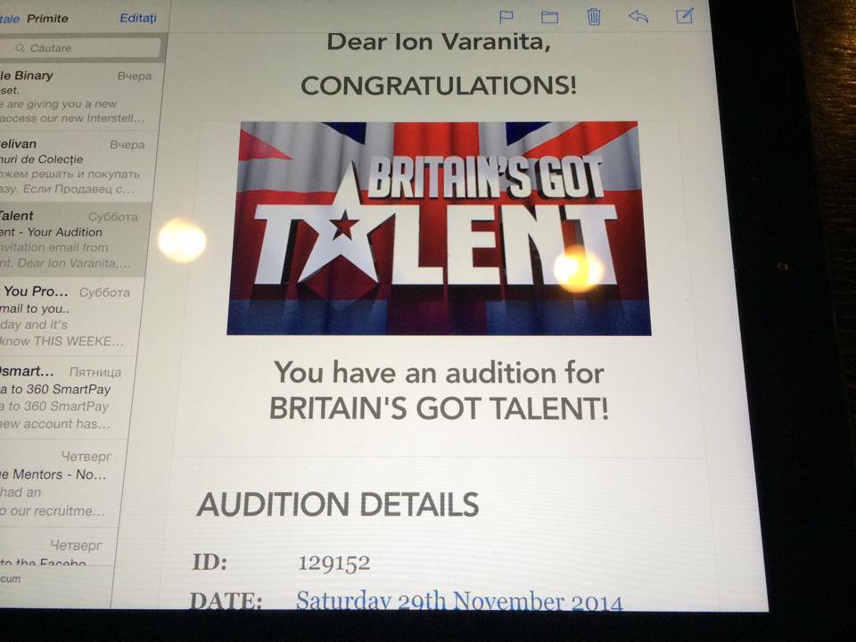 Un MILIONAR din Moldova va cânta pe scena Britain’s Got Talent