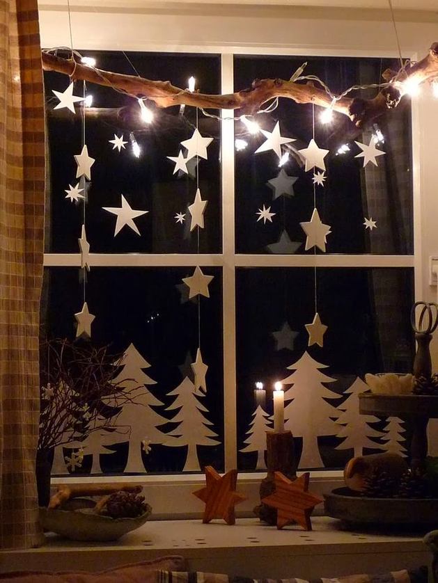 Как по-новогоднему украсить окно: 25 восхитительных идей
