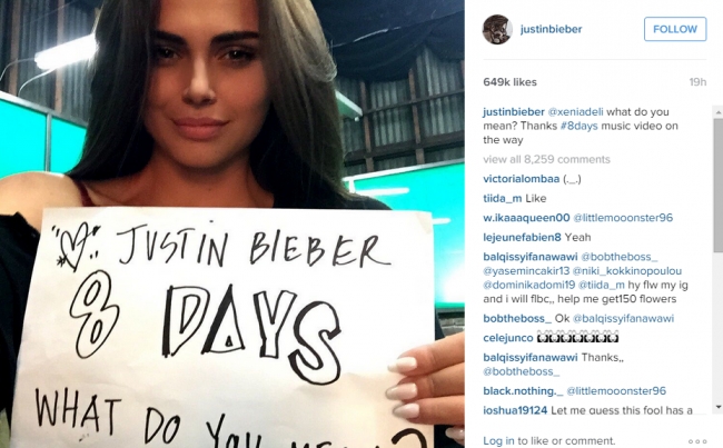 Xenia Deli s-a filmat in noul videoclip al lui Justin Bieber