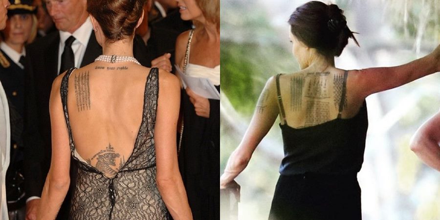 Angelina Jolie s-a pricopsit cu 3 tatuaje noi. Cum arată noile desene de pe corpul vedetei