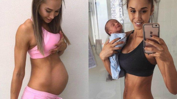 Фитнес-модель вернула себе плоский живот через две недели после родов