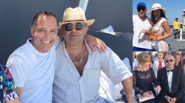 Tatăl Xeniei Deli a pozat alături de ginere. Noi fotografii de pe insula Santorini