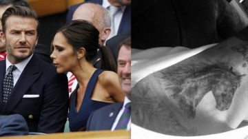 Victoria Beckham se mândrește cu noul tatuaj al soțului! Și-a desenat un unicorn pe gât