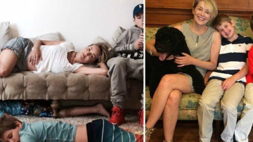 O poză rară: Sharon Stone înconjurată de cei trei bărbaţi din viaţa sa