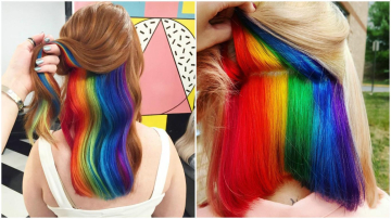 Новый тренд: «скрытая радуга» в прическе