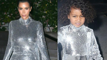 Ким Кардашьян вышла в свет с дочкой в одинаковых блестящих платьях