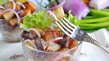 Жареная картошка с печенью