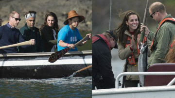 Kate Middleton şi prinţul William au făcut o călătorie cu canoe împreună cu nativii canadieni