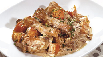 Pui cu dovleac şi ciuperci