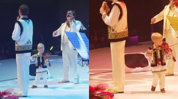 Pe urmele tatălui! Ion Paladi a evoluat aseară la București alături de fiul său de 2 ani