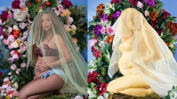 Скульптор вылепил беременную Бейонсе из сыра