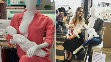 Și manechinele alăptează în public. Nu te mai ascunde!