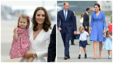 Poze amuzante cu micuții George și Charlotte în viza din Polonia