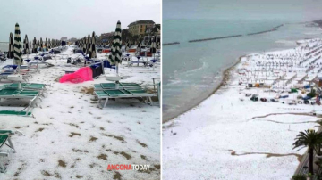 Iarnă în plină vară pe litoral. Un fenomen rar a fost surprins în Italia