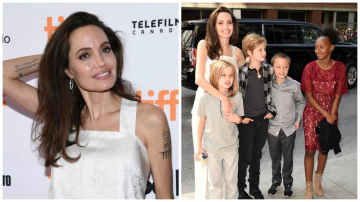 Белая королева: Анджелина Джоли с детьми прилетела на кинофестиваль в Торонто