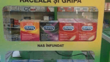 O farmacie din Capitală propune prezervative pentru răceală şi gripă