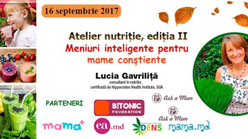 5 motive pentru care să veniți la atelierul “Meniuri inteligente pentru mame conștiente”