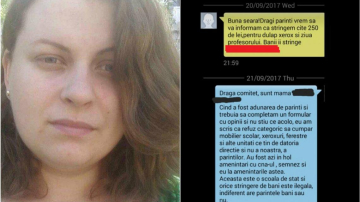 Lupta cu taxele informale din școli continuă. O mămică, la fel, refuză să plătească orice bani pentru xerox, cadouri sau ferestre