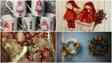 Meșterițe care realizează elemente decorative pentru sărbătorile de iarnă