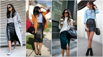 Cum să porți fusta neagră din piele în sezonul rece