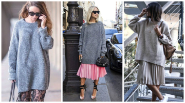 Cum asortăm fustele cu pulovere supradimensionate