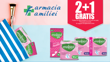 Super ofertă de la Molped! Cumpără două cutii de absorbante și pe a treia o primești cadou