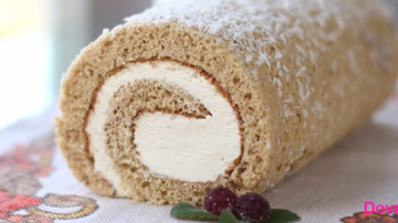 Кокосово-медовый рулет. Видео-рецепт!