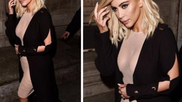 18+: Ким Кардашьян и ее «голое» платье на Неделе моды