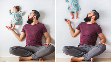 Море любви и нежности в одной фотосессии! Забавные снимки папы и его новорожденной малышки