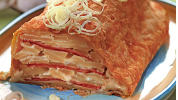 Картофельный пирог с ветчиной