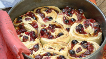 Клюквенный разборный пирог