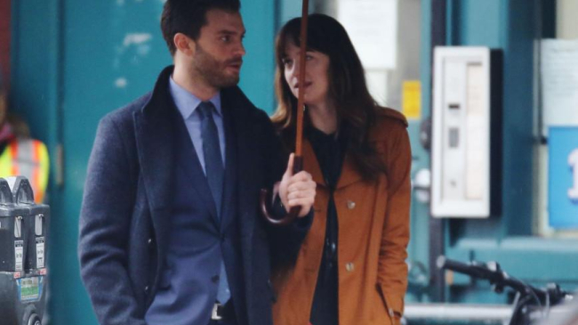 Джонсон и Дорнан вновь слились в страстных поцелуях перед камерами