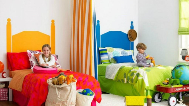 Amenajarea camerei comune pentru băiețel și fetiță