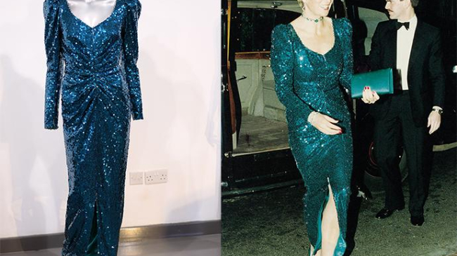 O rochie de seară, purtată de prinţesa Diana, a fost vândută cu 136.000 de dolari