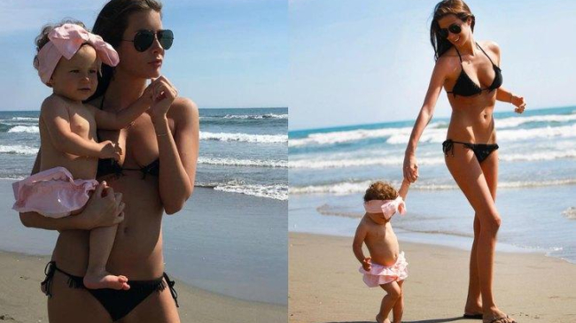 Кети Топурия с дочерью устроила горячую фотосессию на пляже