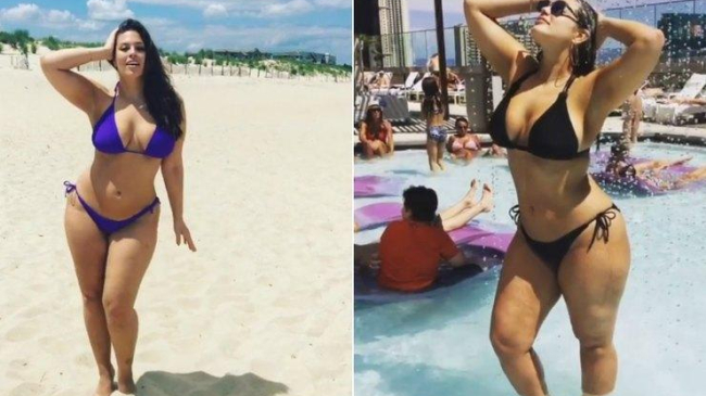 «Люблю свои складки»: модель Эшли Грэм показала фигуру в бикини без ретуши
