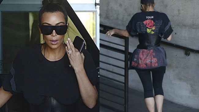 Великий комбинатор: Ким Кардашьян носит фанатскую майку с корсетом и шпильками
