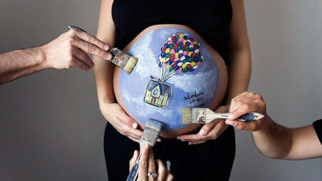 Невероятные картины на животах беременных женщин