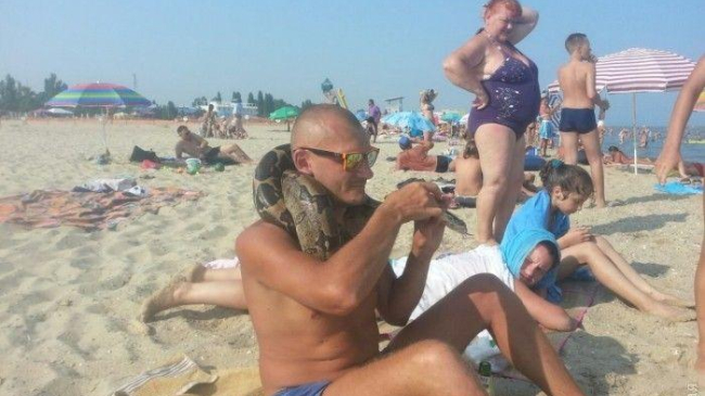 На пляже в Одесской области из моря выловили питона