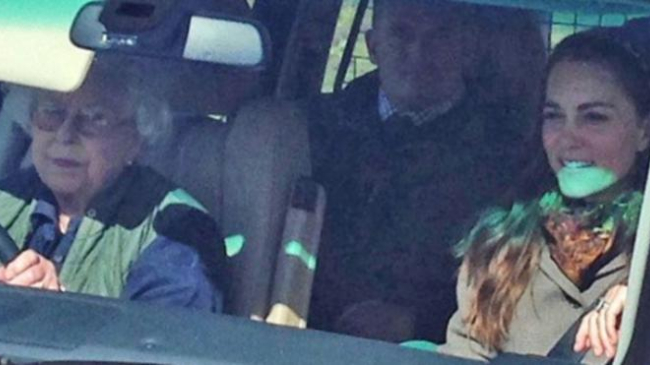 Королева Елизавета прокатила невестку, охранника и водителя на внедорожнике